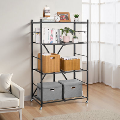 Tablette de rangement pliante avec roulettes