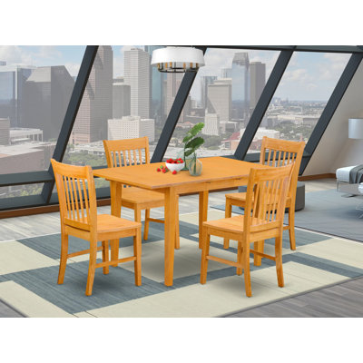 Valletta Butterfly Leaf Solid Rubberwood Dining Set