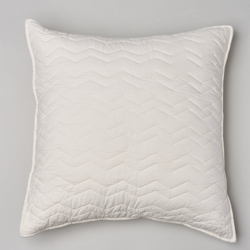 Chevron Sham, Euro, Ivory