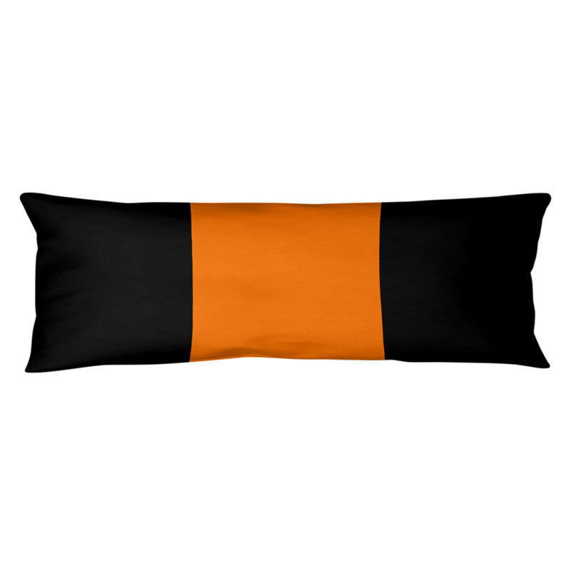 Abel Polyester Medium Pillow, Black/Orange/Black