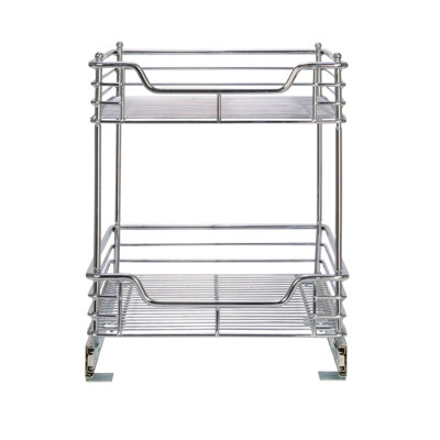 Chromed Steel 2-Tier Artisan Pull-Out Organizer