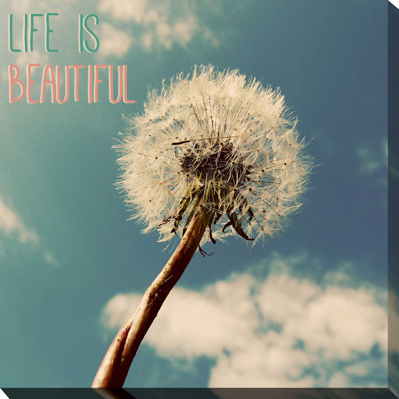 «Life is Beautiful», reproduction de peinture à l'aquarelle, H 18 po x l 18 po x P 1 po, Toile tendue