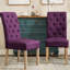 Salle à manger en bois massif, 2 chaises mauves, expérience avant-gardiste et confortable-877673626