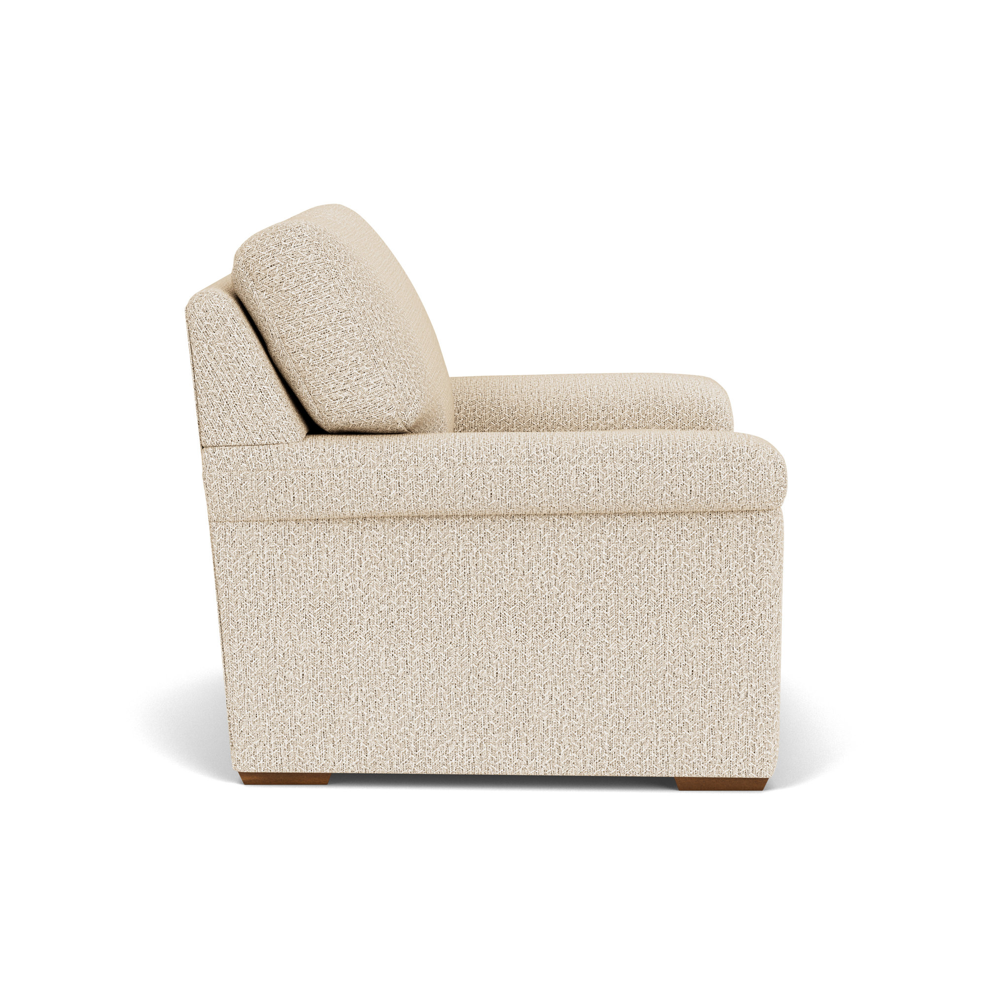 Upholstered Chair And A Half, White Polypropylene/Olefin