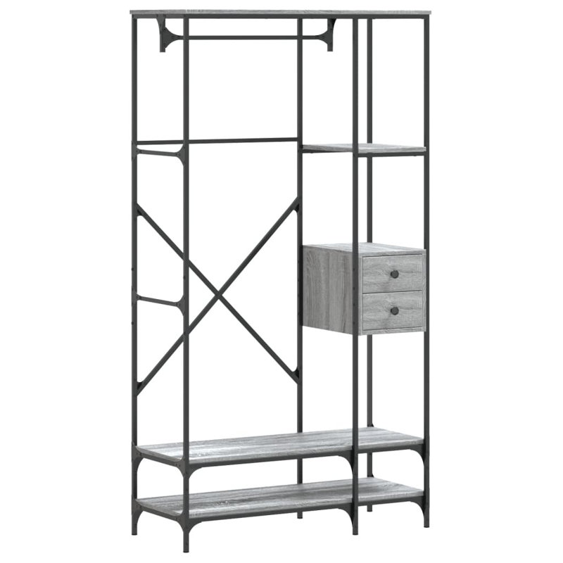Carmie 97cm Clothing Rack, Grey Sonoma