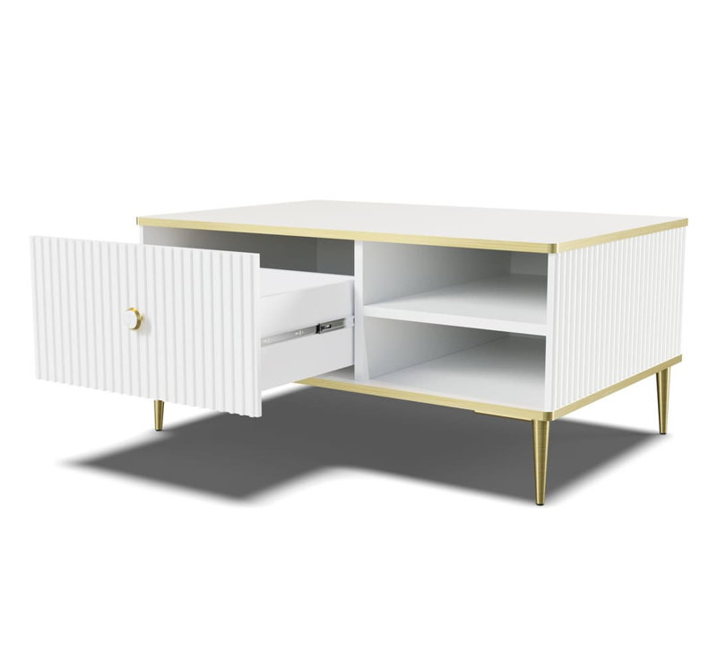 Lorelei Four Leg Coffee Table with Storage, Cashmere