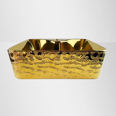 Juvia Imperial Jewel 11.9'' Gold Vitreous China Rectangular Bathroom Sink