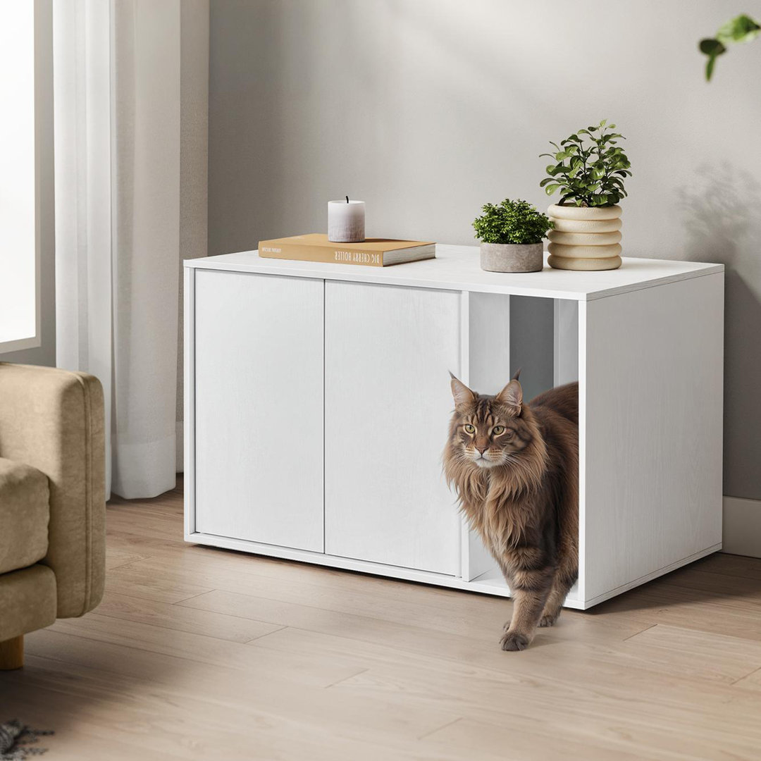 SONGMICS HOME Walery Superfast Toolless Assembly, Cat Litter Box Enclosure Ebern Designs