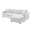 Ensemble de canapé modulaire 100,4 x 64,6 po, ensemble de canapé en forme de L avec 2 coussins gratuits, ensemble de canapé en tissu de polyester à 4 places avec repose-pieds convertible pour le salon, appartement, bureau-300402990
