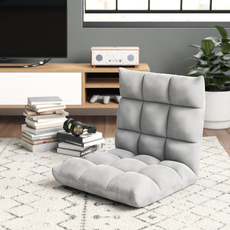 Ebern Designs Adjustable Reclining Floor Game Chair, Grey