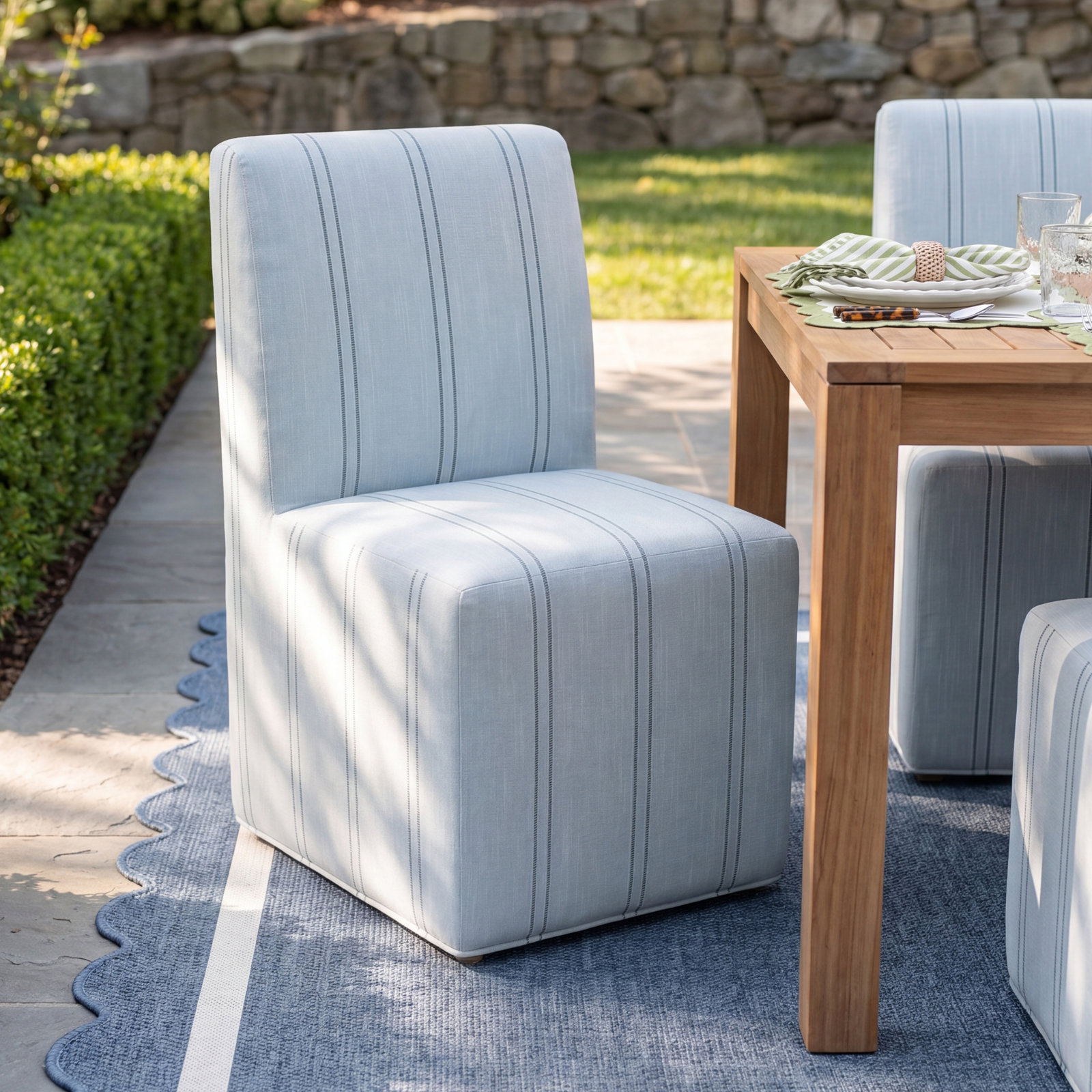 Eliana Sunbrella® Patio Side Chair, Sunbrella Wayward Sky