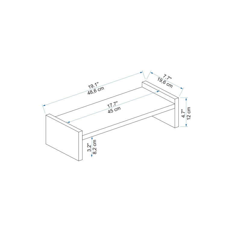 Lashari Manufactured Wood Monitor Stand, Light Walnut