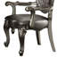 De deux sièges avec accoudoirs argentés et platine antique - coussins généreux, 2 chaises élégantes recouvertes d'un tissu d'ameublement confortable