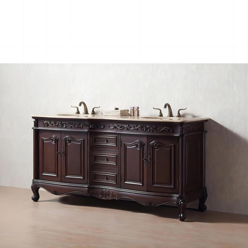 Shamikka Double Bathroom Vanity with Granite Top