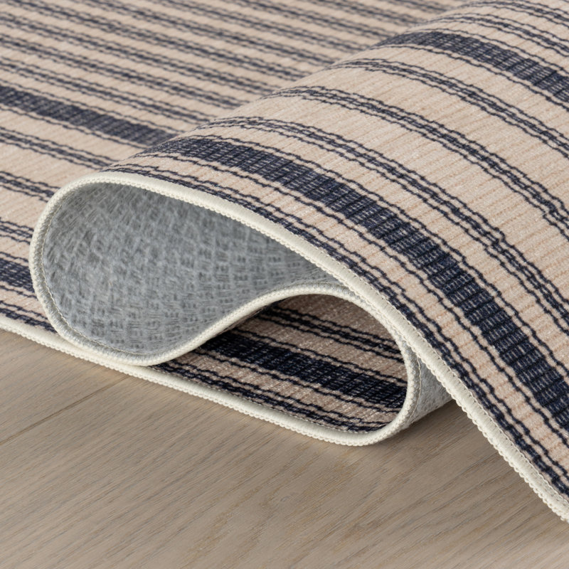 Axiom Coastal Striped Machine Washable Rug, Rectangle 7'6" x 9'6"