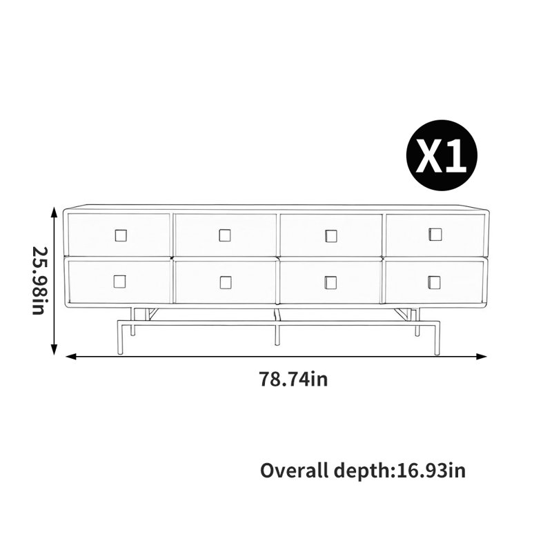 American style solid wood large capacity TV stand