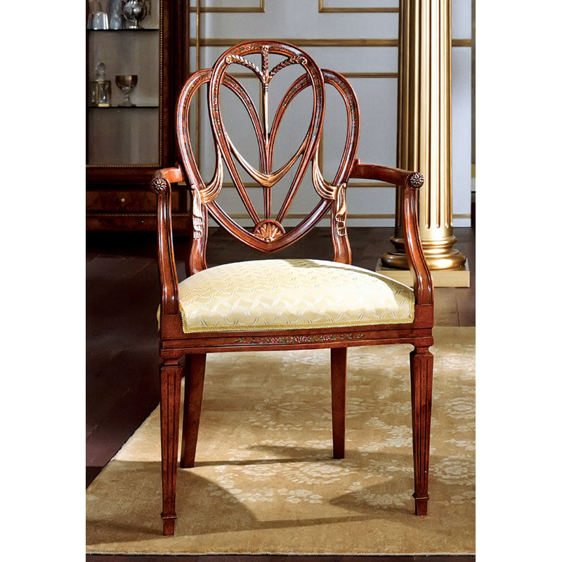 Upholstered Arm Chair in Beige/Brown