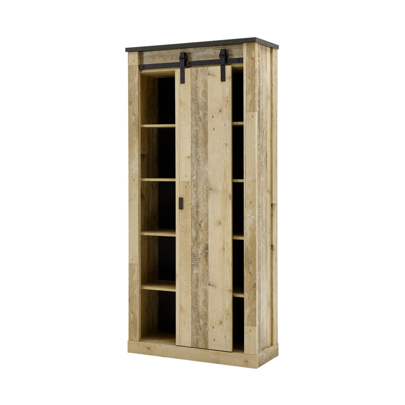 Jackeline 1 Door Wardrobe, Brown/Anthracite