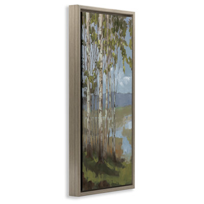 «Rustic Birch Grove», art mural encadré sur toile flottante par Trevor Copenhaver