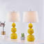 Lampe de table 2 pièces 38 cm L x 38 cm P x 70,5 cm H Céramique jaune 3 niveaux d'intensité