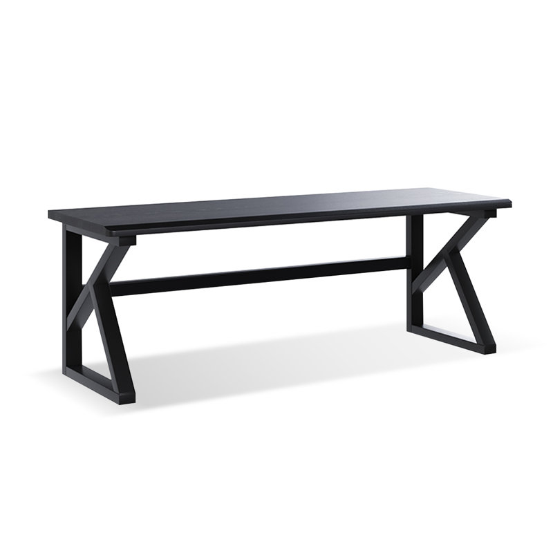 Bureau rectangulaire en bois massif noir, H 29,53 po x l 78,74 po x P 23,62 po