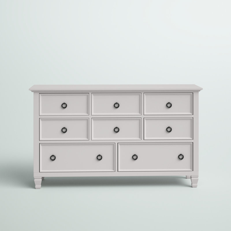 Felder 8-Drawer Solid Wood Dresser, White