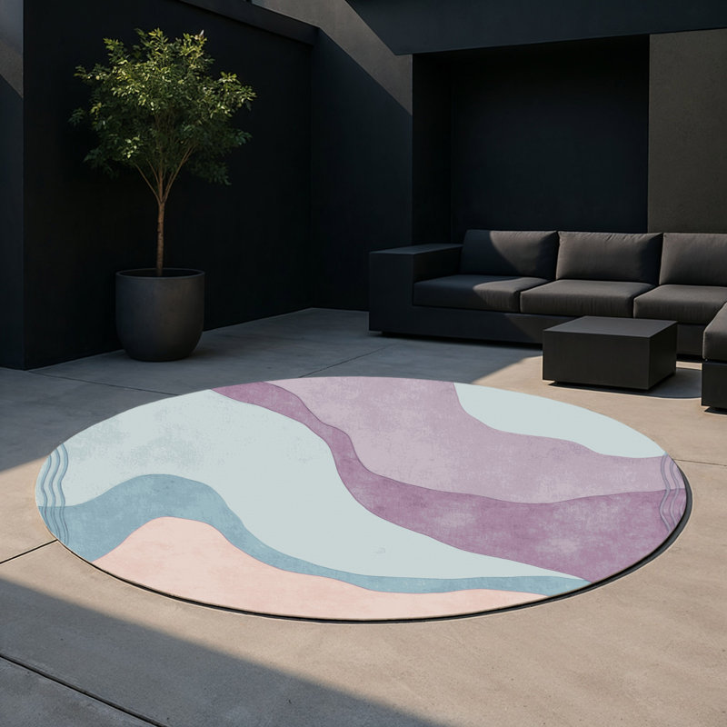 Tapis intérieur et extérieur Aqua Whisper, Rond 5 pi
