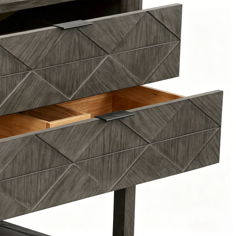 Ensemble de meuble-lavabo sur pied en bois massif 36 po avec plateau en marbre d'ingénierie, Chêne gris