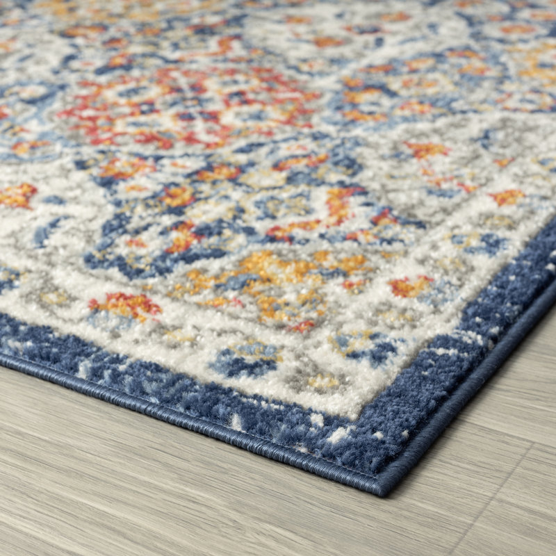 Tapis oriental bleu marine Adriana, Rectangle 9 pi x 12 pi, Navy