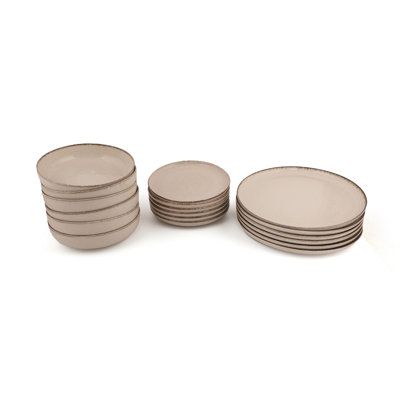 Dekker Piece Porcelain China Dinnerware Set - Service for 18