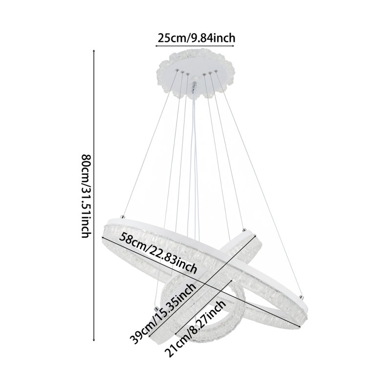 3 - Light Natural LED Dome Pendant