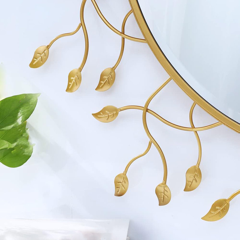 Circular Decorative Mirror, Gold