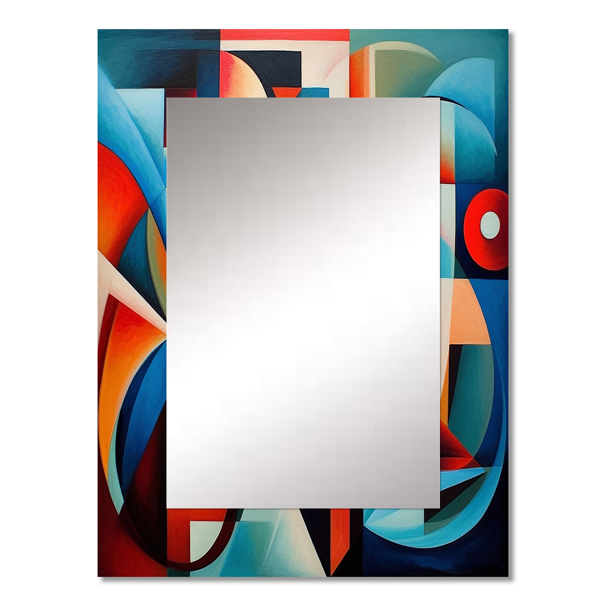 East Urban Home Orange Blue Geometry Unleashed III - Abstract Shapes ...