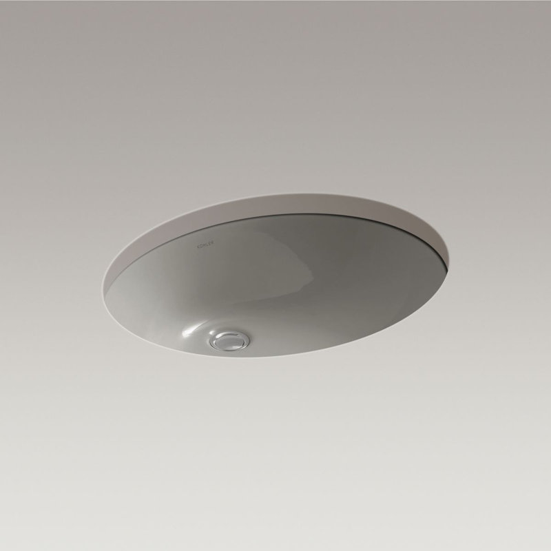 Caxton Undermount Lavatory, 19" x 15", Glazed, Cashmere