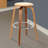 Zeno Mid-Century Modern Swivel Counter or Bar Height Backless Bar Stool in Faux Leather, Wood-28656940-63322036