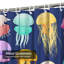 Rideau de douche bleu marine foncé avec 12 crochets Ocean Jellyfish-1772745117