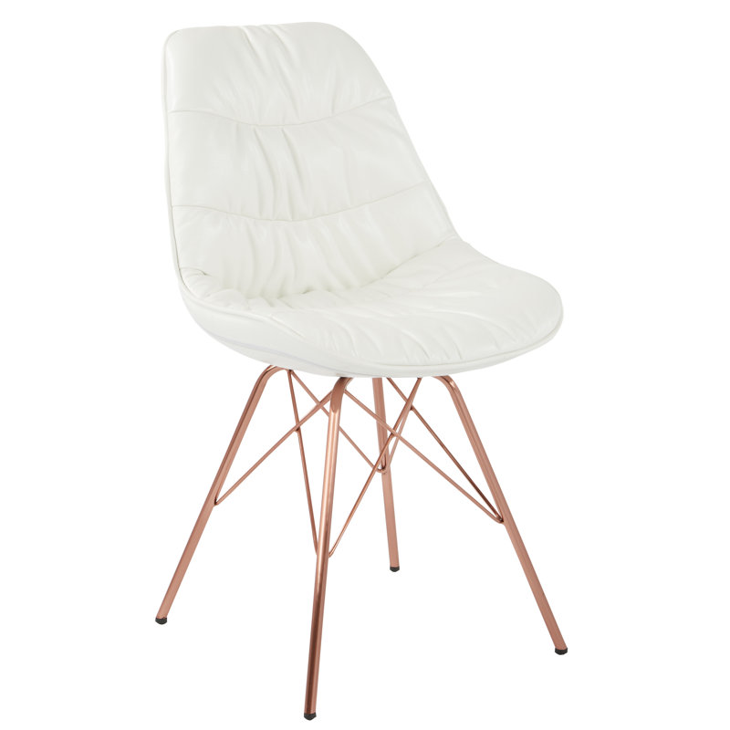 Chaise d'appoint touffetée 19,75 po Alois, Similicuir blanc