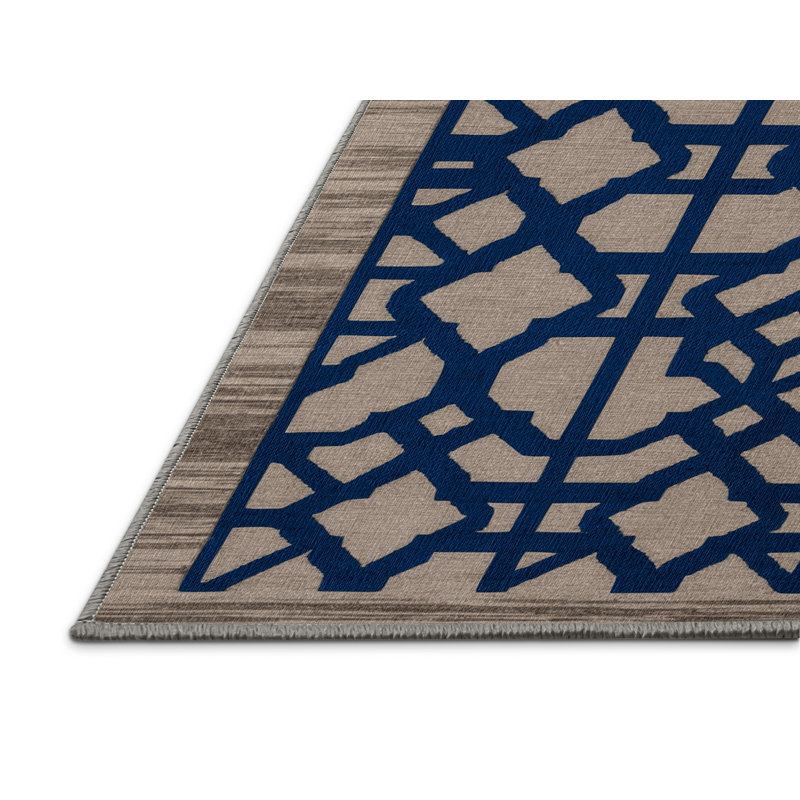 Tapis gris en treillis lavable à la machine, Carré 6 pi
