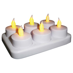 6 Lt Rechargeable Tea Light with Recharging Station (Set of 6)