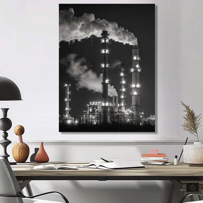 Monochromes gris Power Plant Towers - Power Plants Wall Art Living Room