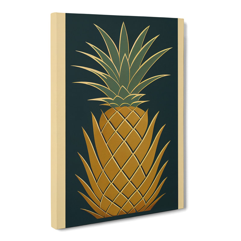 Worreno Pineapple Deco Style - Wrapped Canvas Print, 60cm H x 40cm W x 3cm D