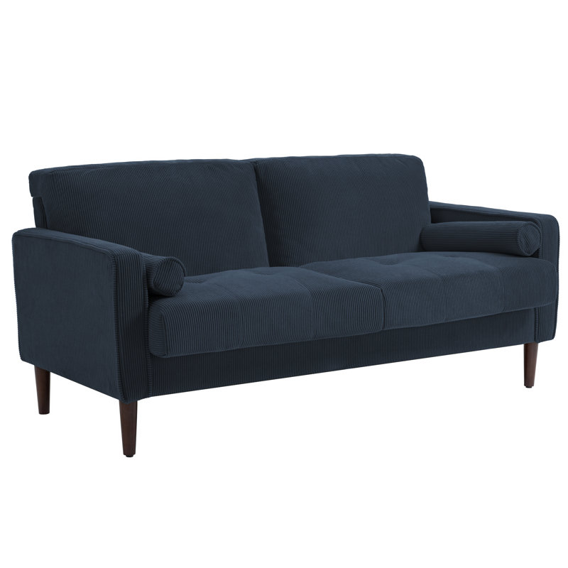 Carmelinda 157Cm Square Arms Sofa, Navy Blue