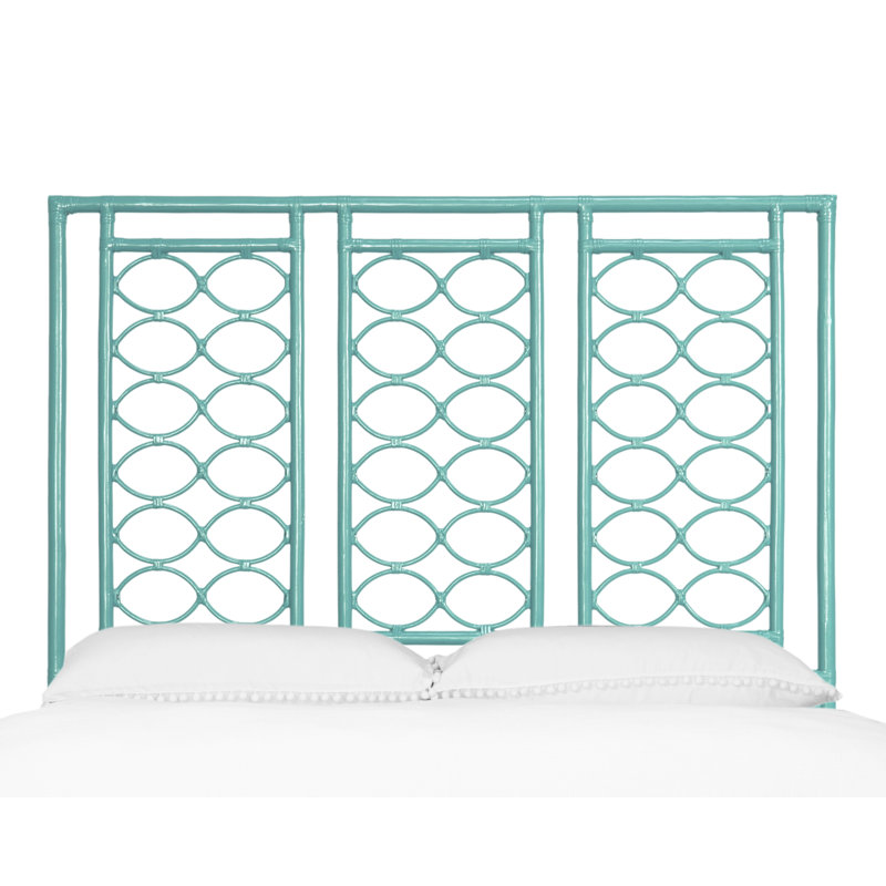 Infinity Wicker/Rattan Open-Frame Headboard, Turquoise, Queen