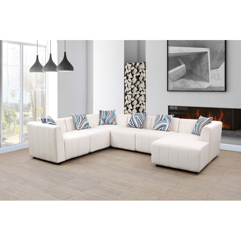 Jovone Upholstered U-Shaped Sectional Left Hand Facing