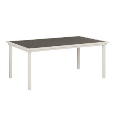 Berlin Gardens Vida Aluminum Matte White Base 73″ Dining Table