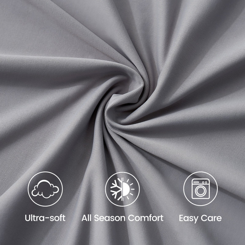 Cooling Fitted Sheet Set With 2 Pillowcases, 3PCS Breathable Sheet Set with Deep Pocket For Hot Sleepers, King, Dark Gray