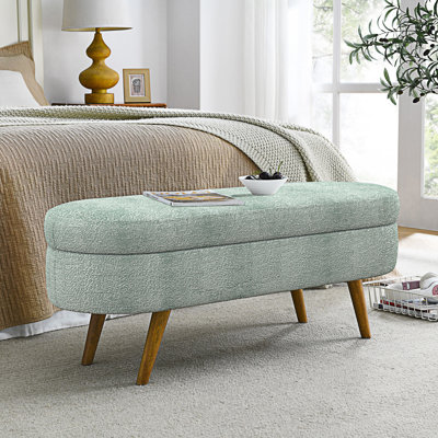 Repose-pieds moderne, banc de rangement ovale, banc de chambre