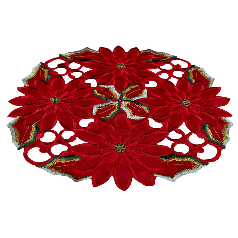 Poinsettia rouge foncé Pirro Elegant Christmas (16 po rond)