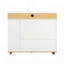 Table de salle à manger extensible avec plateau pliable extra-long, îlot de cuisine roulant avec tiroirs, prise de courant et armoire de rangement-539420724