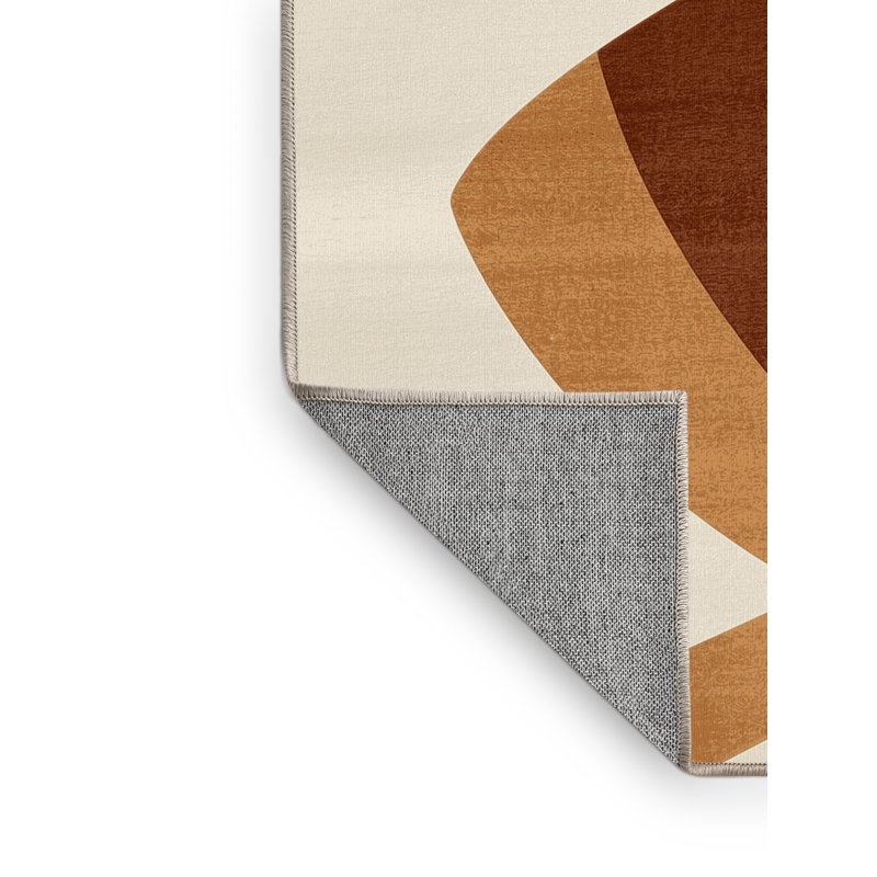 Tapis beige moderne et contemporain lavable à la machine Higgins Coffee Cup, 8 x 12